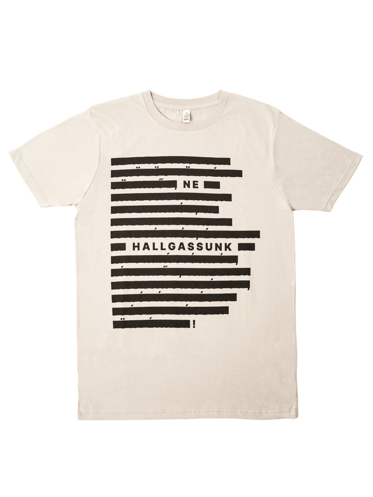 Ne hallgassunk! hosszú feliratos szürke férfi póló