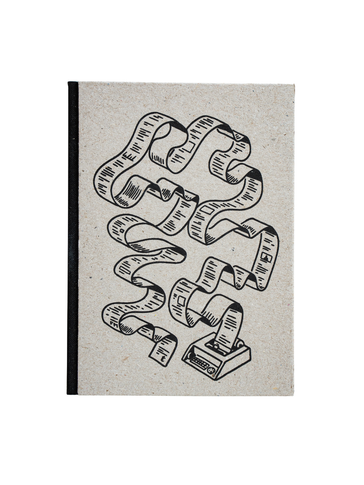 Vadul dolgozó Telexgép mintás szürke A6 füzet