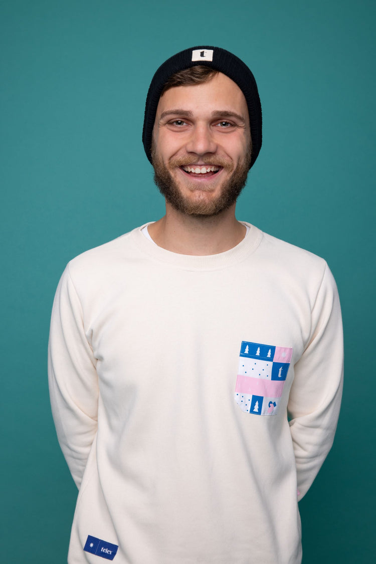 Telex logós biopamut beanie sapka (uniszex)