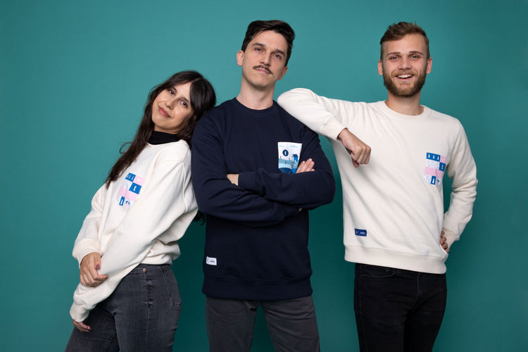 Téli telexes pulóver kék színben